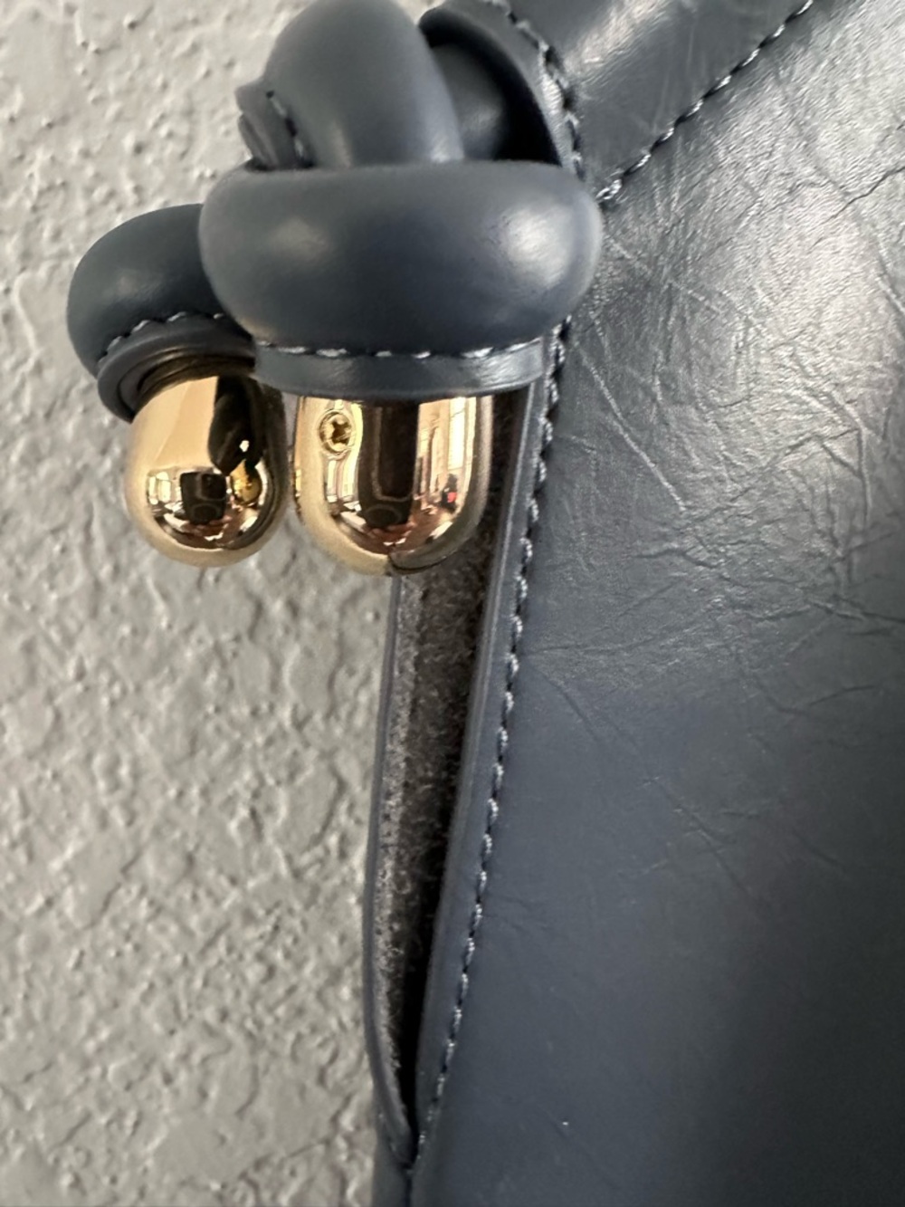 Melie Bianco Blue Slouchy Hobo Tote w/ Gold Charm | Anthropologie Style - Picture 5 of 15